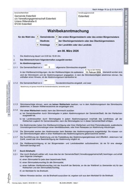 Wahlbekanntmachung